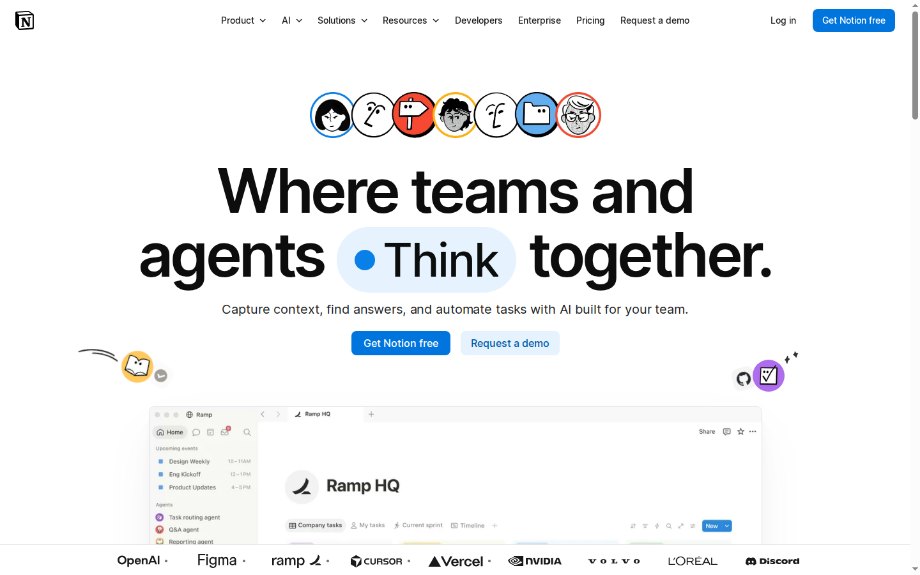 The Notion homepage above the fold, the subject of teardown #008