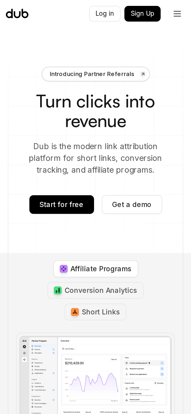 dub.co on mobile